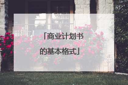 商业计划书的基本格式