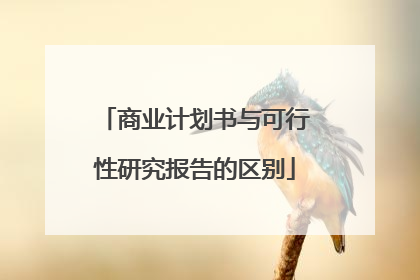 商业计划书与可行性研究报告的区别