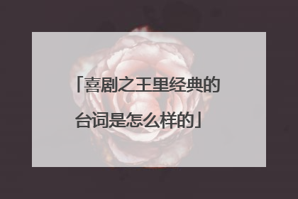 喜剧之王里经典的台词是怎么样的