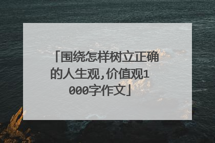 围绕怎样树立正确的人生观,价值观1000字作文
