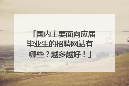 国内主要面向应届毕业生的招聘网站有哪些？越多越好！
