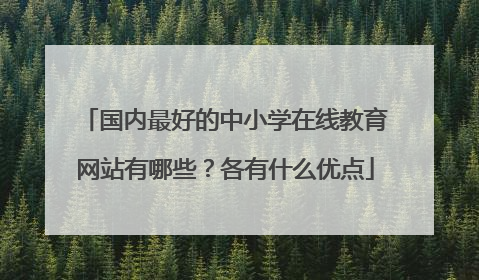 国内最好的中小学在线教育网站有哪些？各有什么优点