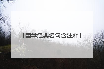 国学经典名句含注释