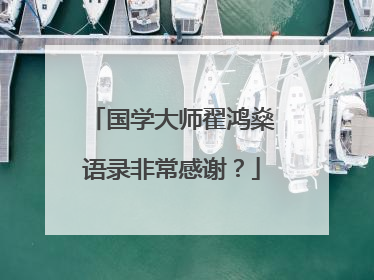 国学大师翟鸿燊语录非常感谢?
