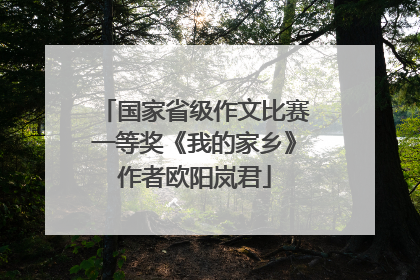 国家省级作文比赛一等奖《我的家乡》作者欧阳岚君