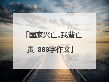 国家兴亡,我蜚亡责 800字作文