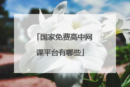 国家免费高中网课平台有哪些