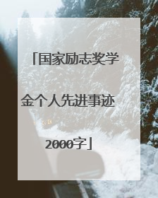 国家励志奖学金个人先进事迹2000字