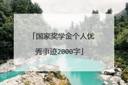 国家奖学金个人优秀事迹2000字