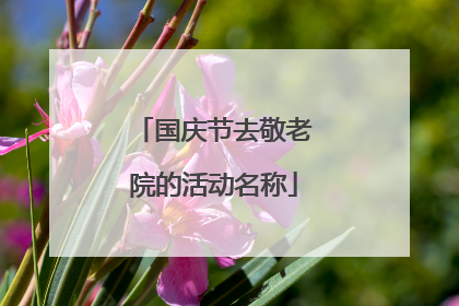 国庆节去敬老院的活动名称