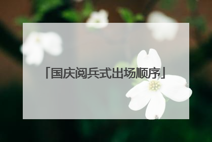 国庆阅兵式出场顺序