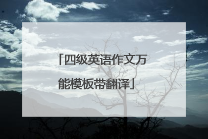 四级英语作文万能模板带翻译