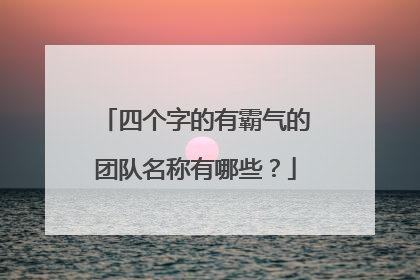 四个字的有霸气的团队名称有哪些?