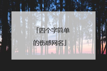 四个字简单的伤感网名