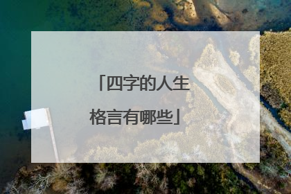 四字的人生格言有哪些