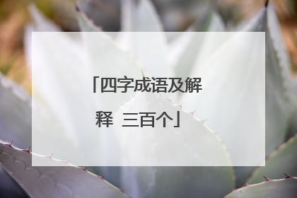 四字成语及解释 三百个