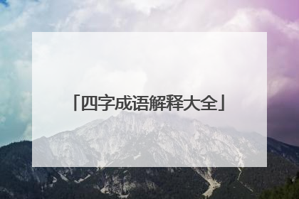 四字成语解释大全