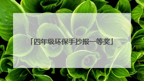 四年级环保手抄报一等奖