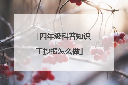 四年级科普知识手抄报怎么做
