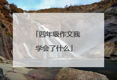 四年级作文我学会了什么