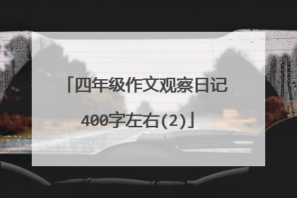 四年级作文观察日记400字左右(2)