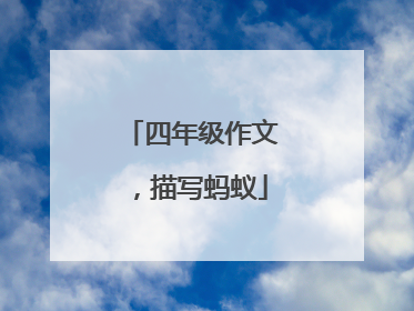 四年级作文，描写蚂蚁