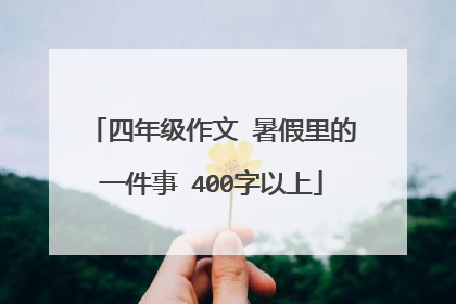四年级作文 暑假里的一件事 400字以上