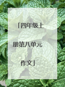 四年级上册第八单元作文