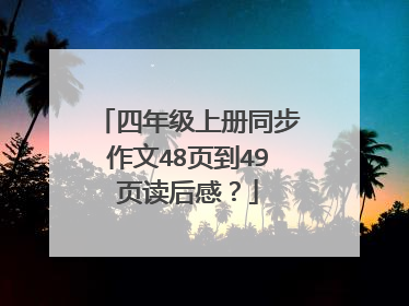 四年级上册同步作文48页到49页读后感？