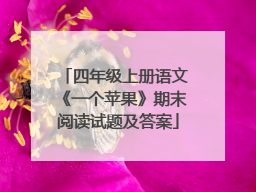 四年级上册语文《一个苹果》期末阅读试题及答案