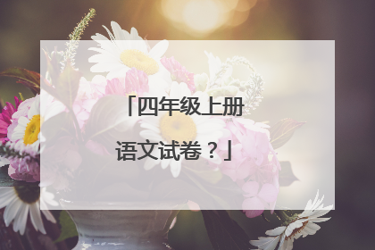 四年级上册语文试卷？