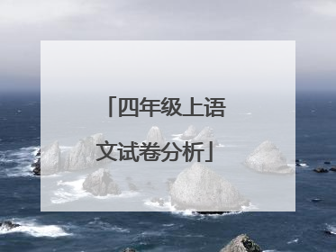 四年级上语文试卷分析