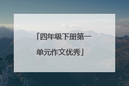 四年级下册第一单元作文优秀