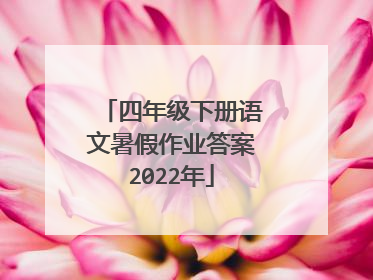 四年级下册语文暑假作业答案2022年