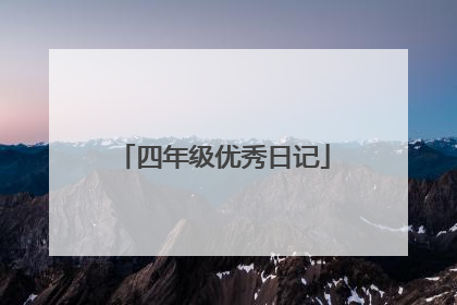 四年级优秀日记