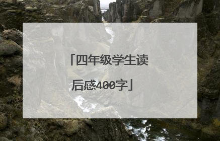 四年级学生读后感400字