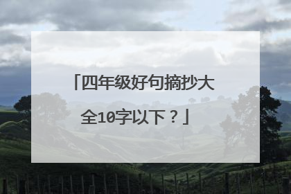 四年级好句摘抄大全10字以下？