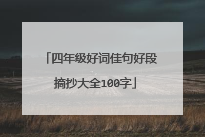 四年级好词佳句好段摘抄大全100字