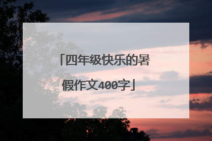 四年级快乐的暑假作文400字