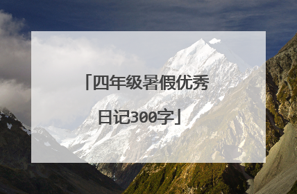 四年级暑假优秀日记300字