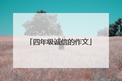 四年级诚信的作文