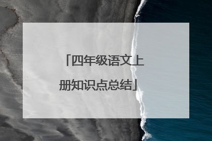 四年级语文上册知识点总结