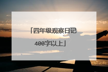 四年级观察日记400字以上