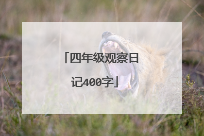 四年级观察日记400字