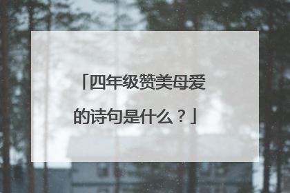 四年级赞美母爱的诗句是什么？