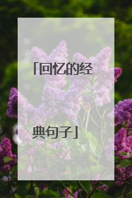 回忆的经典句子