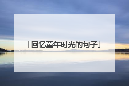 回忆童年时光的句子