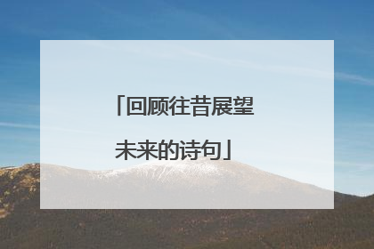 回顾往昔展望未来的诗句