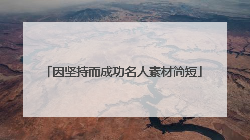 因坚持而成功名人素材简短