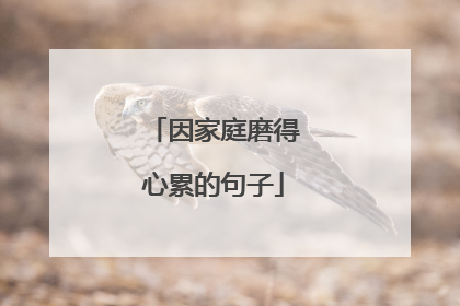 因家庭磨得心累的句子